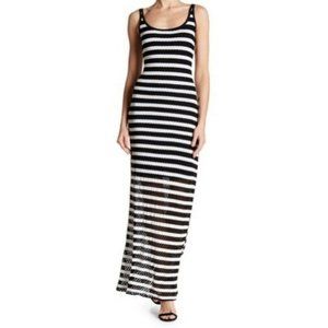 Tart Elodie Black White Striped Maxi Dress NWOT